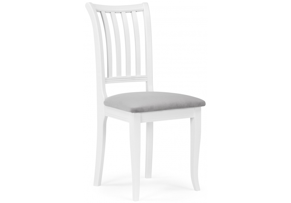Стул деревянный Woodville Фрезино белый, Тедди серый ВР9.024, ножки белые