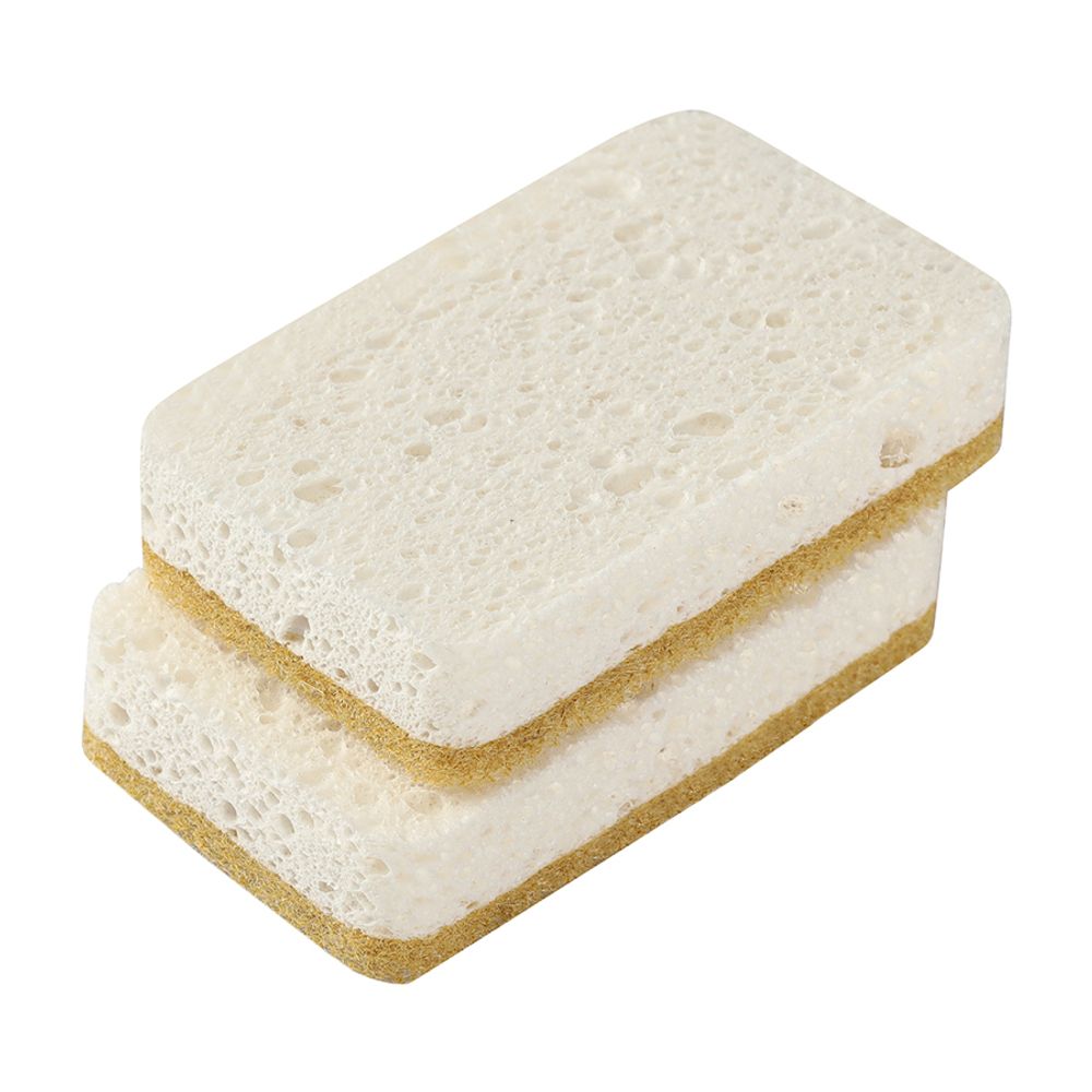 Набор губок для посуды из целлюлозы и кокосового волокна Eco Sponge, белые, 6 шт.