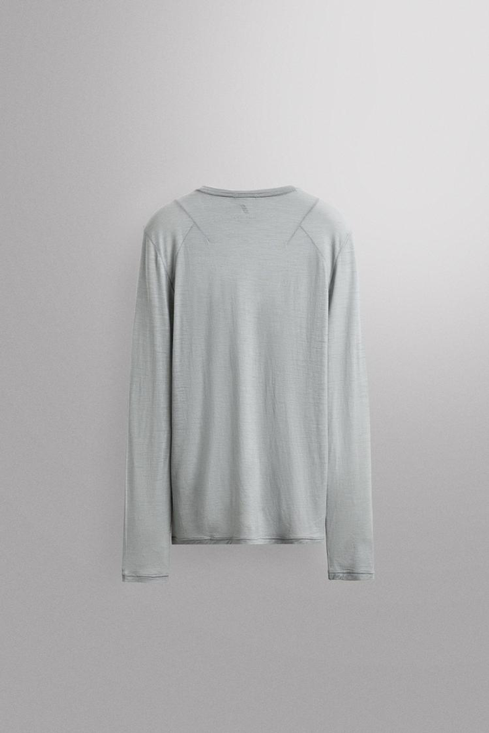 ZARA ЖАККАРДОВАЯ ФУТБОЛКА В ПОЛОСКУ С ШЕРСТЬЮ, АНТРАЦИТОВО-СЕРЫЙ