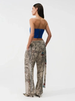 Брюки с декоративной лентой принтованные OLA OLA