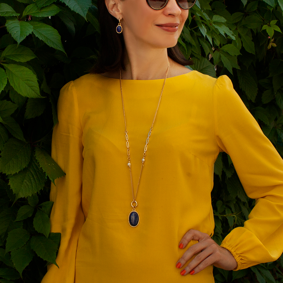 Колье Fiore Luna NATURAL LAPIS LN5152 BL/G