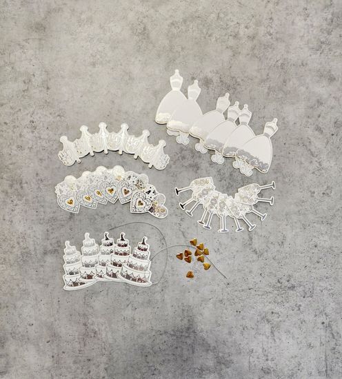 Выпечки для скрапбукинга, Свадьба 41 элемент