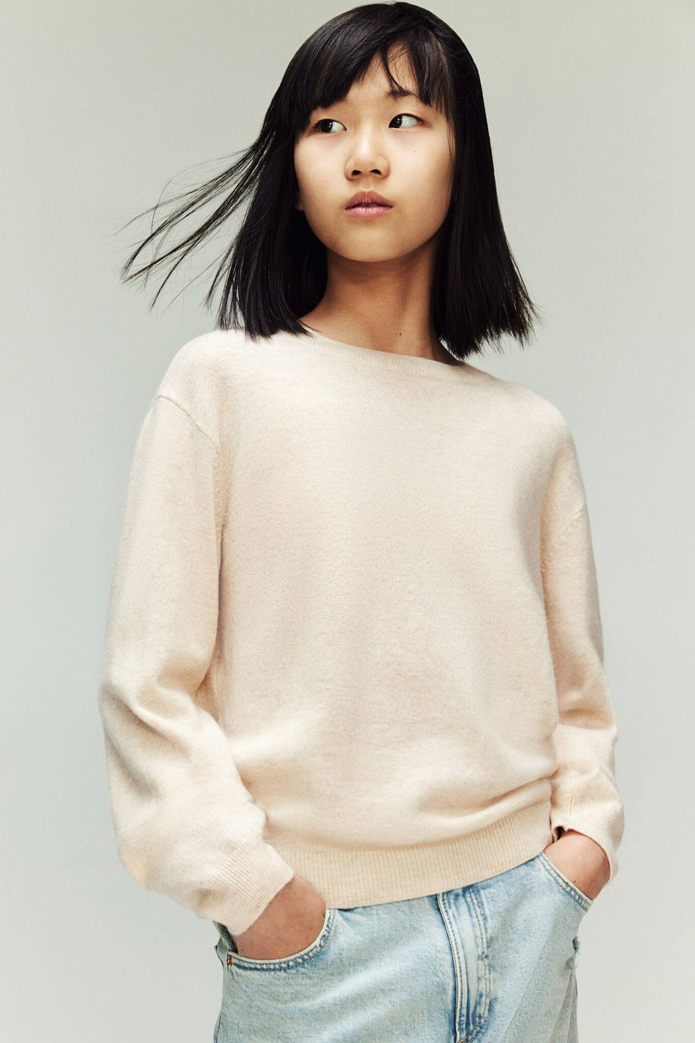 H&M Свитер из кашемировой смеси, светло-бежевый