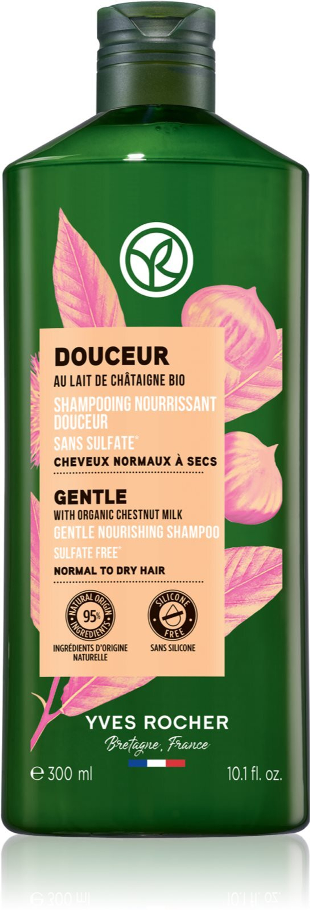 Yves Rocher Douceur - нежный шампунь /  with Organic Chestnut Milk 300  ml  / GTIN 3660005657936