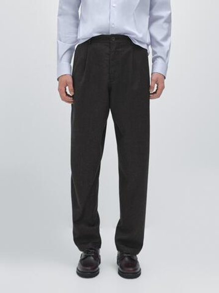 Massimo Dutti Брюки прямого кроя в клетку, темно-серый