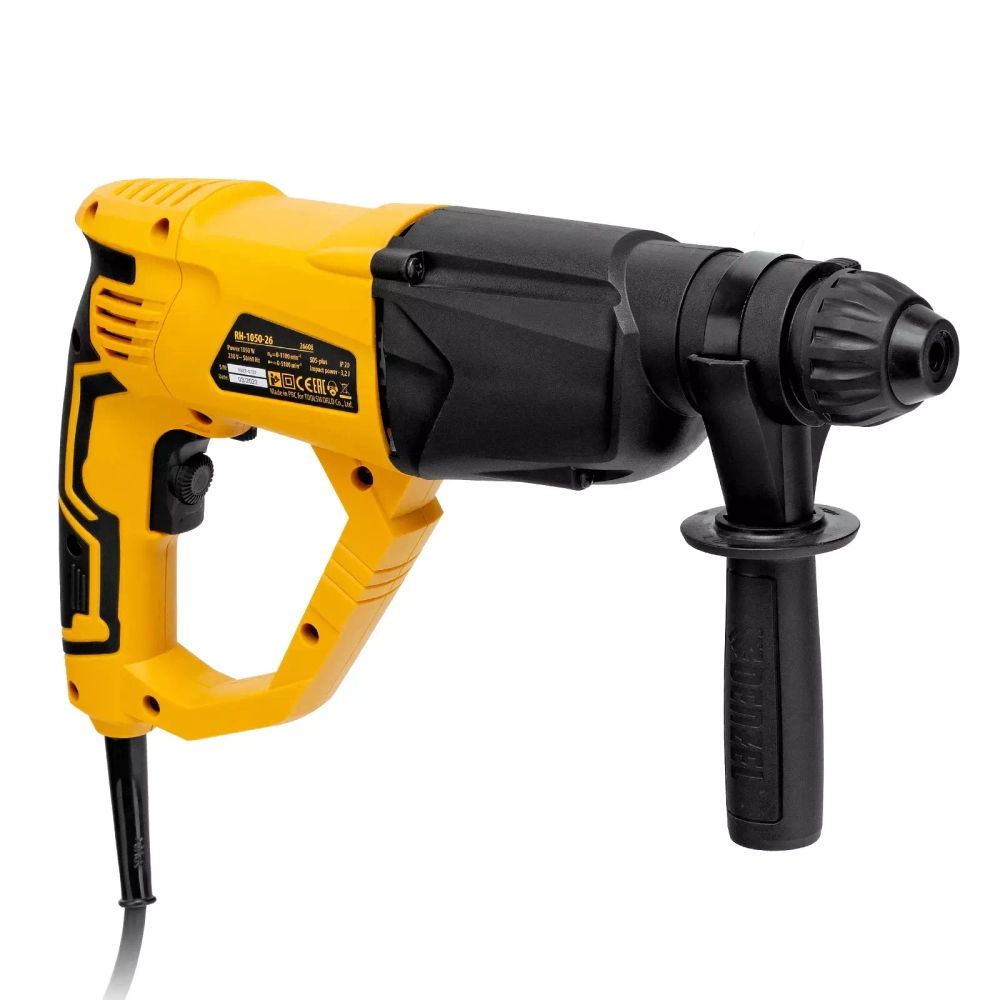 Перфоратор электрический RH-1050-26, SDS-plus, 1050 Вт, 3,2 Дж, 3 плюс 1 реж.// Denzel