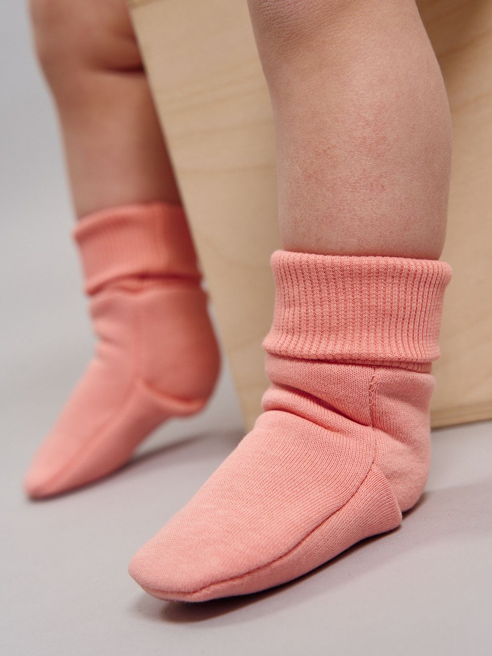 Носочки из футера "Персик" 0+