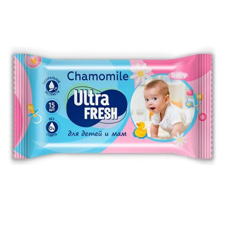 Ultra Fresh Влажные салфетки Baby 15 шт, блок 120шт.