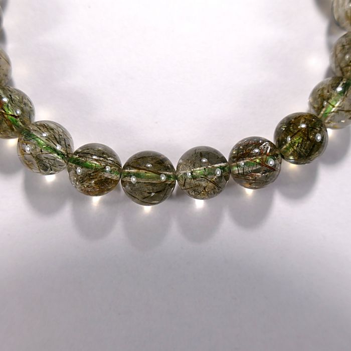 Бусина из мусковита в кварце, шар гладкий 8 мм