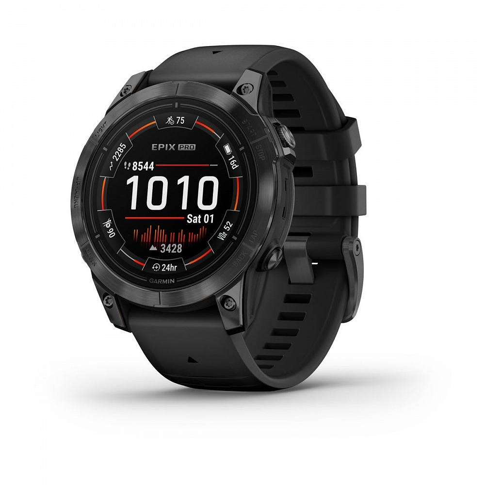 Смарт часы Garmin Epix Pro (Gen 2) Standard Edition 47 мм, серый, черный ремешок