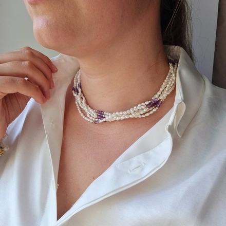 Колье из натурального жемчуга