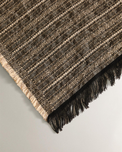 Zara Home плед из хлопка, серый, в полоску, 140x190 см