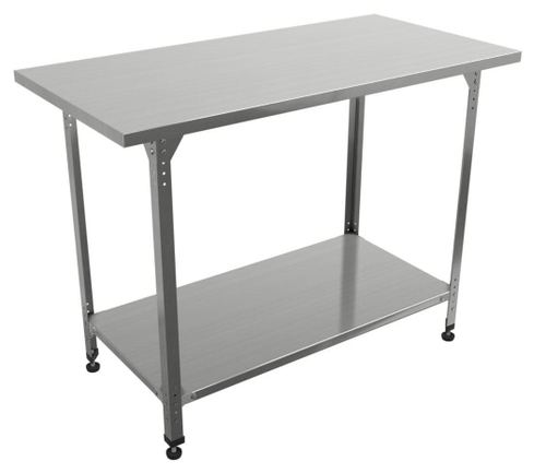 Стол производственный "Профи" СППП , сплошная полка, 1500х500х860 мм, без борта