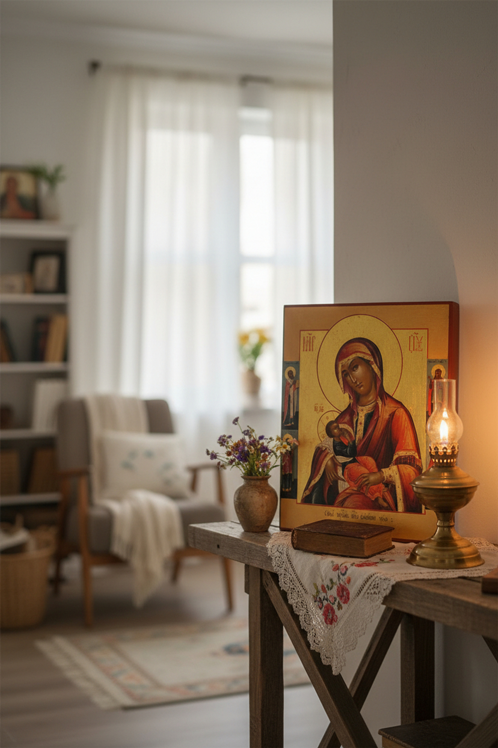 Блаженное Чрево икона Божией Матери Барловская Млекопитательница деревянная на левкасе