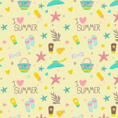 Я люблю лето - на желтом фоне