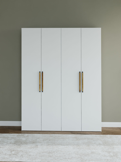 Шкаф распашной, 160х50х220, Дарни, с дубовыми ручками, четырехдверный, Dipriz