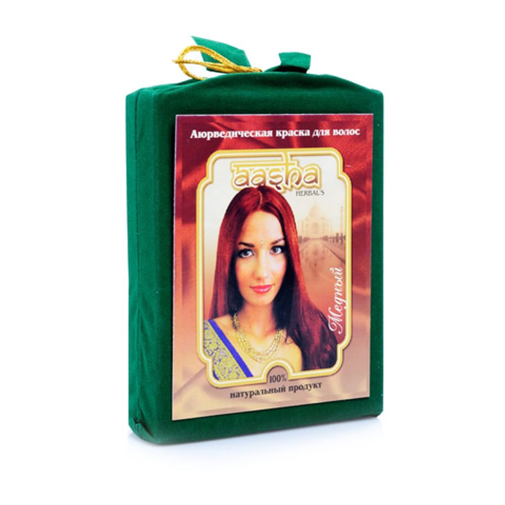 Краска травяная для волос на основе индийской хны Aasha Herbals Медный 100 гр.