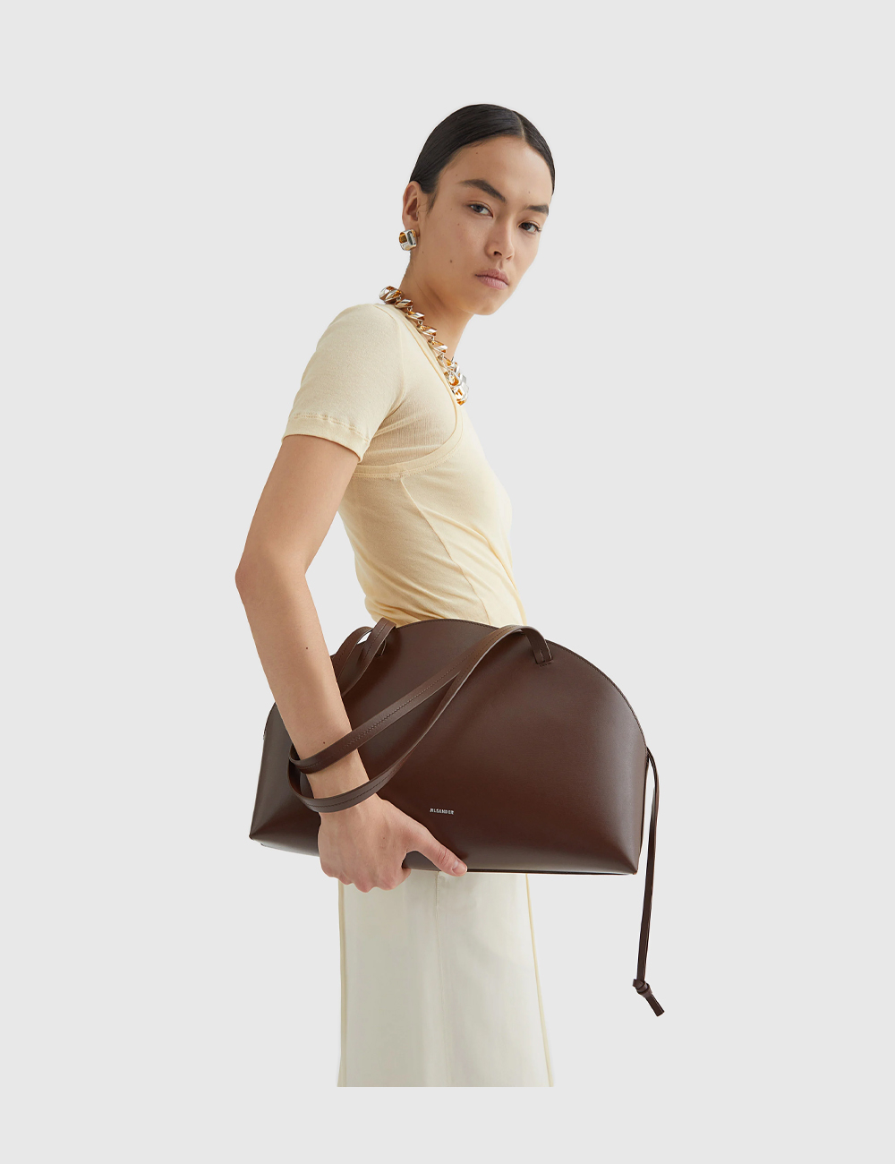 Сумка JIL SANDER Curve Shoulder Medium "Brown"