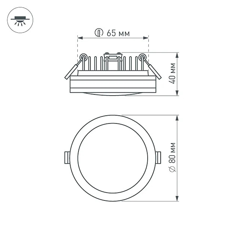 Светодиодная панель LTD-85SOL-5W Warm White (Arlight, IP44 Пластик, 3 года) 017988