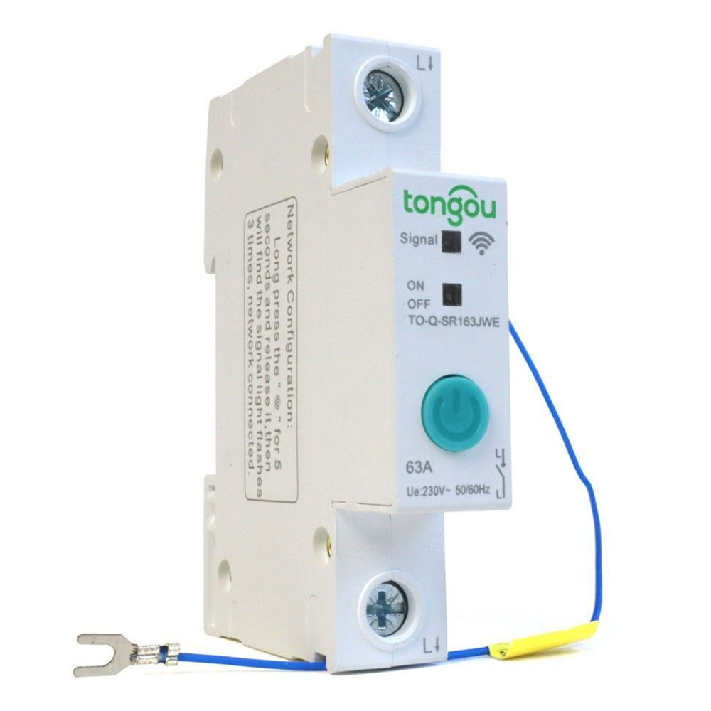 Умный WiFI выключатель (реле) Tongou на DIN-рейку 1P 63A ( Работает с Алисой, eWelink)