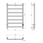 Полотенцесушитель MIXLINE FAVORITE  80х50 (таймер, 416 Вт, 7 перекладин) электрический МАТОВЫЙ ХРОМ