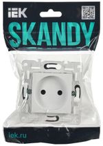 SKANDY Розетка без заземления с защитными шторками 10А SK-R01W арктический белый IEK