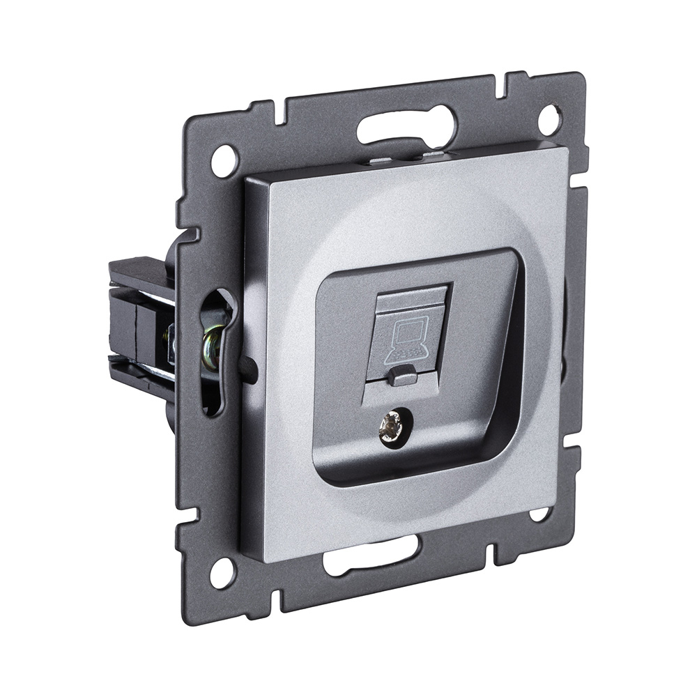 Розетка Ethernet RJ45 Cat.6, серый Kollinger REA-018GY для Aspekt, Eleganz, Reflex