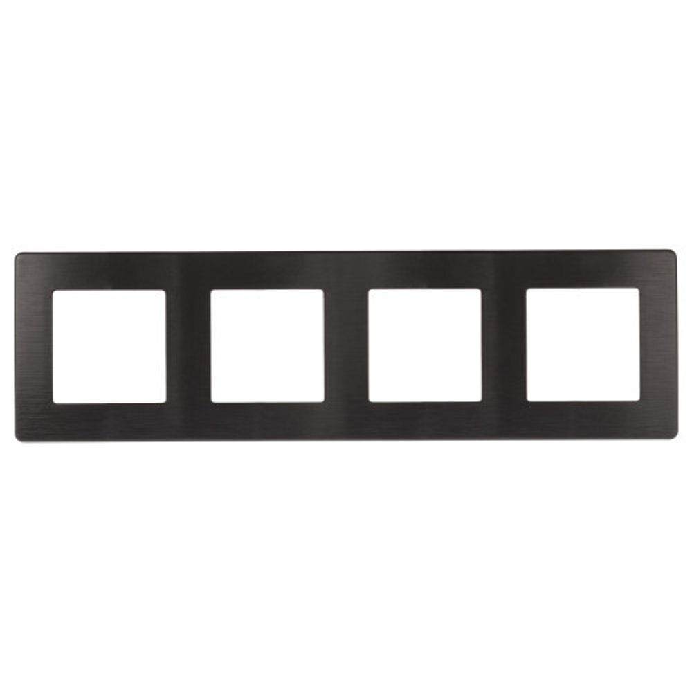 Рамка для розеток и выключателей ЭРА Серия 12 12-5104-05 на 4 поста, Сатин, антрацит