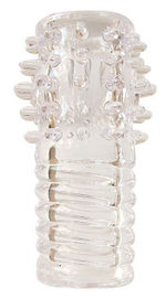 Прозрачная насадка на фаллос - 10 см. (Цвет: прозрачный)