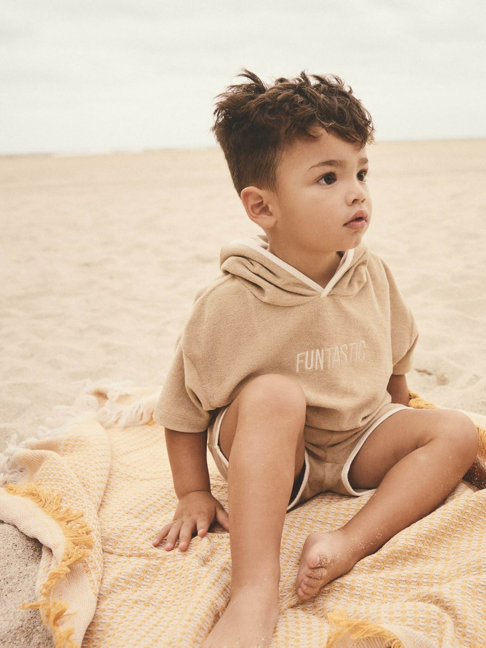 Пончо и шорты в комплекте для мальчика Next E92-312, Песочный