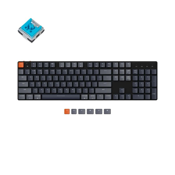 Беспроводная механическая ультратонкая клавиатура Keychron K5SE, Full Size, RGB подсветка, Blue Switch (K5SE-E2)