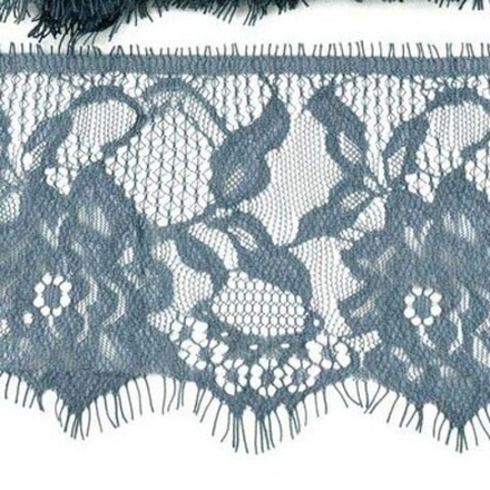 3AR702 Кружево шантильи на сетке 10см*3м (т-серый)