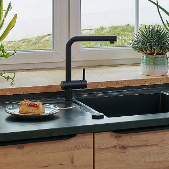 Смеситель Schock Epos-D, Cristalite, выдвижной излив, неро