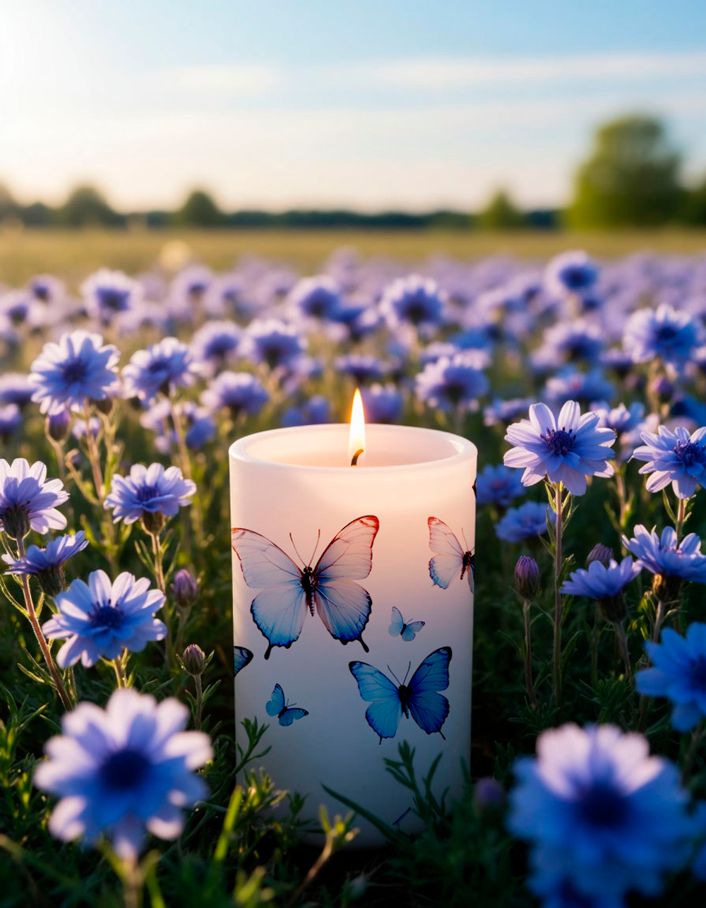 Трансфер переводной - декаль для свечей и гипса бабочки 001 А5