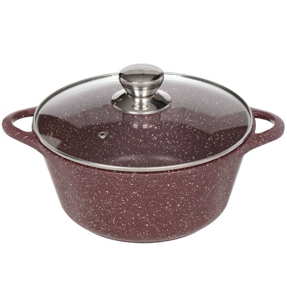 Кастрюля алюминий, антиприг, 3 л, с крыш, Горница, к2433аш, корич