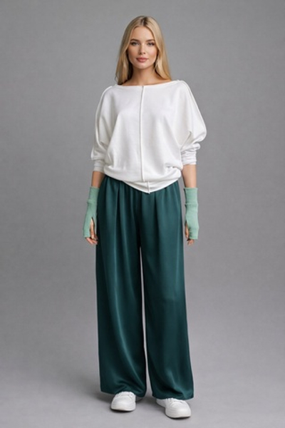 Палаццо / дубайский шелк изумруд