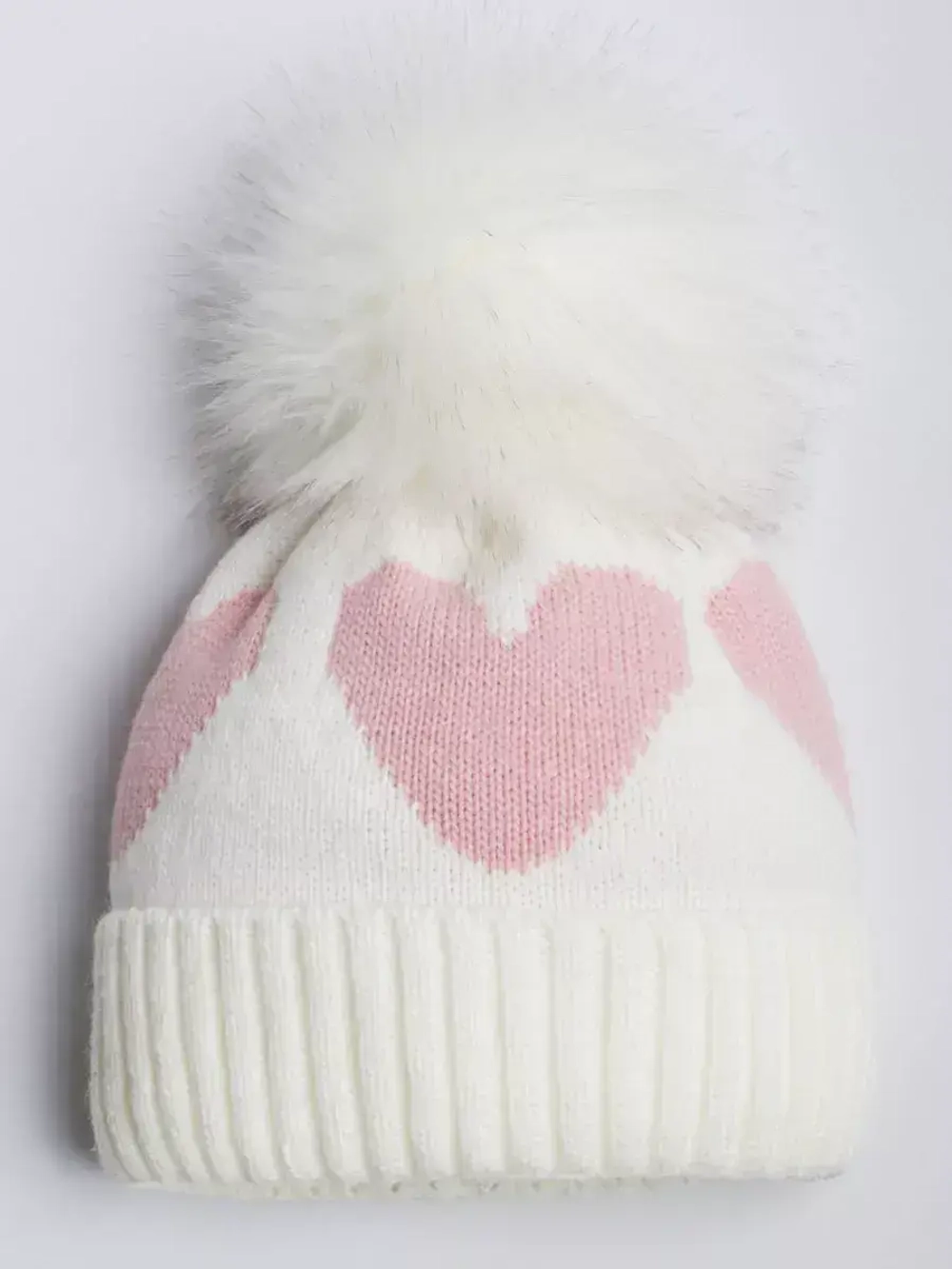 Шапка для девочки зимняя вязаная с помпоном