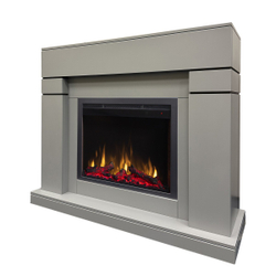 Электрокамин RealFlame Lindelse 25,5/26 GR серый c очагом Saphir 25,5