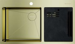 Мойка Omoikiri Akisame 86-2-LG Side нерж. сталь/золото (арт.4997048)