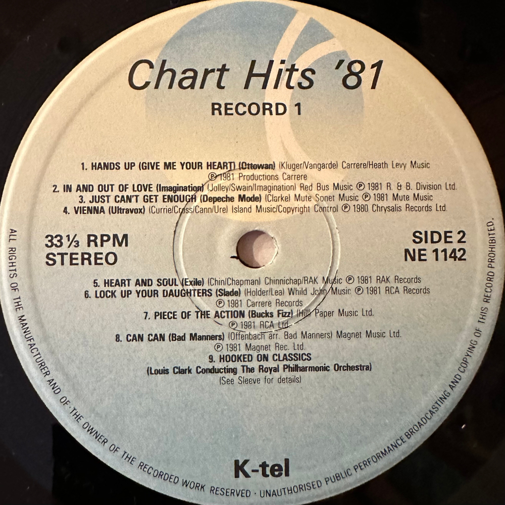 Сборник Chart Hits 81 Volume 1 (Ирландия 1981г.)
