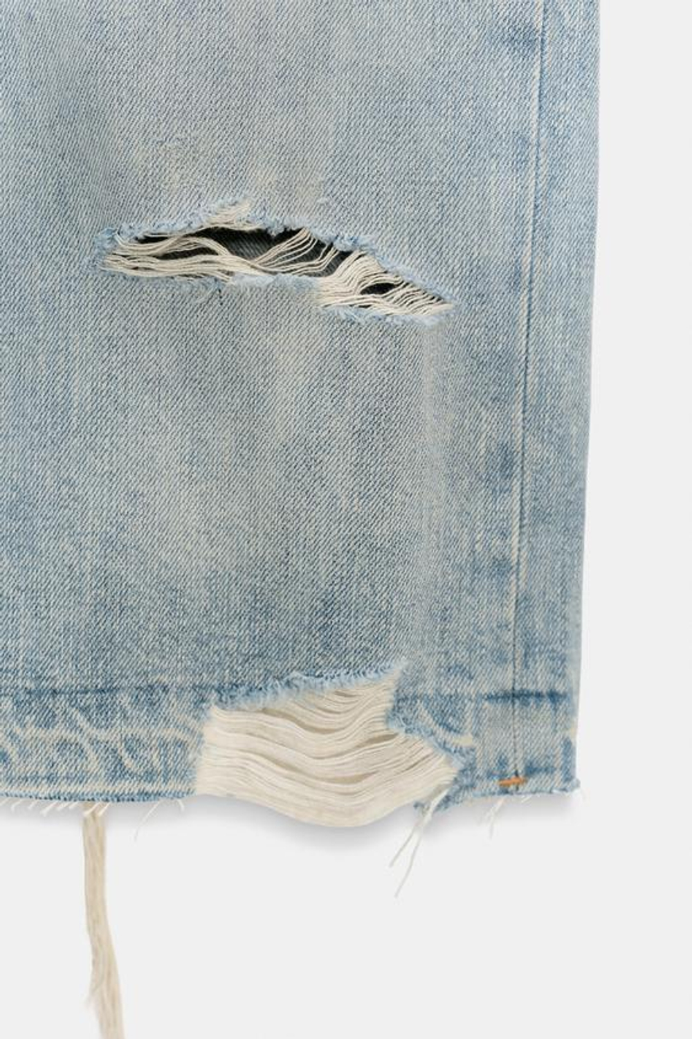 ZARA ДЖИНСОВАЯ ЮБКА TRF С РАЗРЕЗАМИ, ГОЛУБОЙ