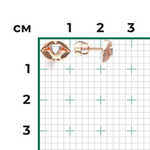 Серьги-пусеты «Воздушный поцелуй» из красного золота