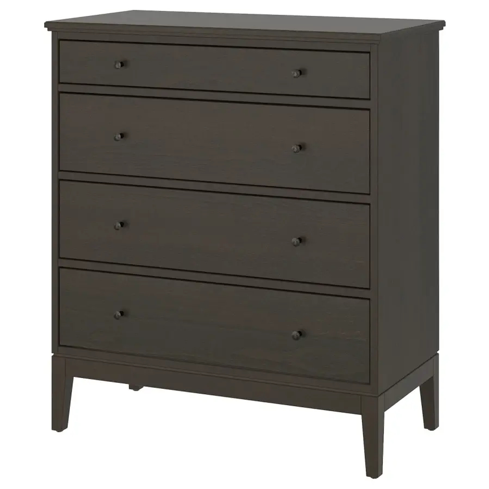 Комод с 4 ящиками - IKEA IDANAS/IDANÄS, 104x118 см, темно-коричневый ИДАНЭС ИКЕА
