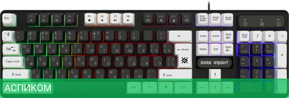 Клавиатура Defender GK-077BW Dark Knight черный/белый (45077)