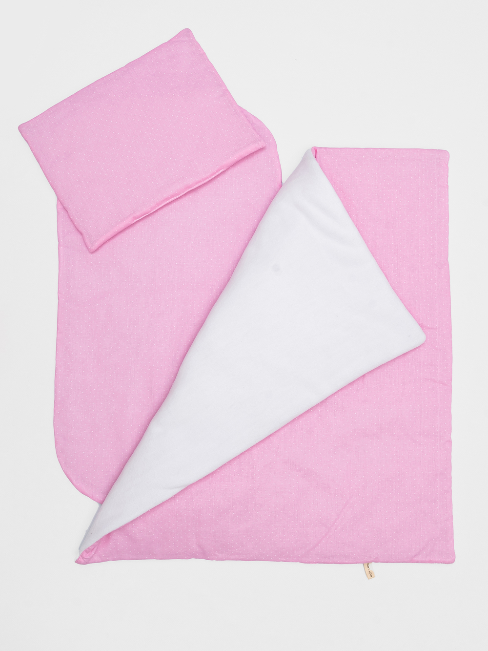 Комплект в коляску с флисом Розовый горох