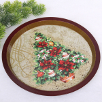 Поднос жестяной 32см «Ёлочка пушистая»