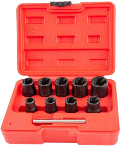 BESS3810 Набор головок торцевых спиральных для поврежденного крепежа 3/8"DR, 10-19 мм, 10 предметов