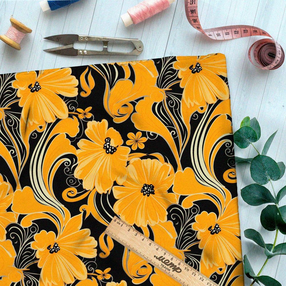 Ткань премиум Оксфорд 600D золотистый оркестр вдохновения