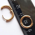 Серьги-кольца круглые золотистые 10 мм для пирсинга ушей. Медицинская сталь. 1 пара