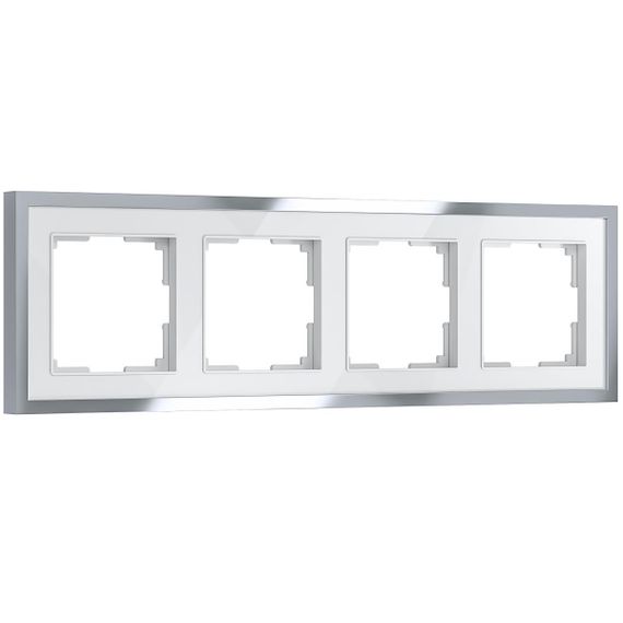 Рамка Werkel Baguette 4 поста белый/серебро W0042850